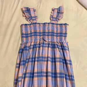 Plaid Ruffle Strap Kids Dress